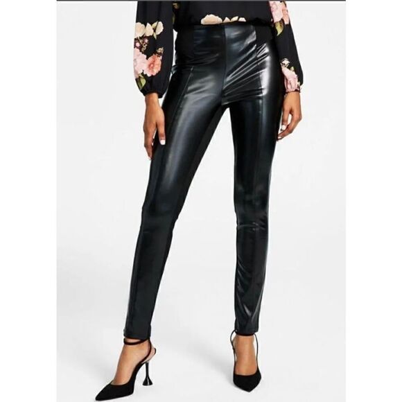 INC Vegan Leather High Rise Skinny Leg Pants NWT | Size Large - Picture 1 of 7